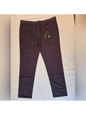 Classic Men's Cotton Dark Grey / Brown Chino Pants, Size 38, Snover, NWT